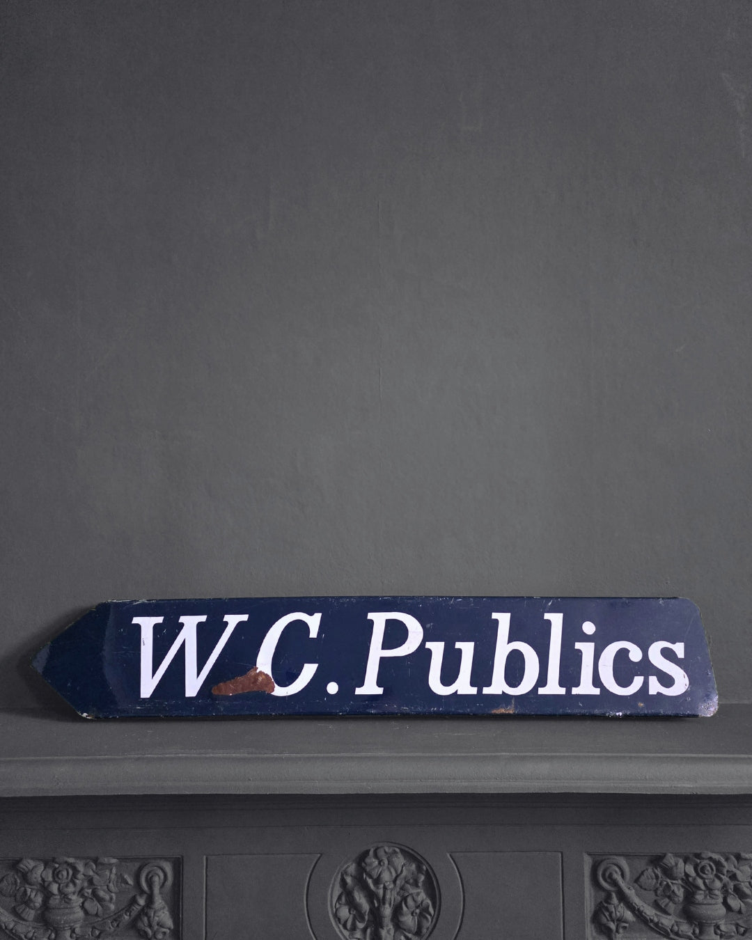 British Enamel “W.C. Publics” Directional Sign c. 1930s–1950s