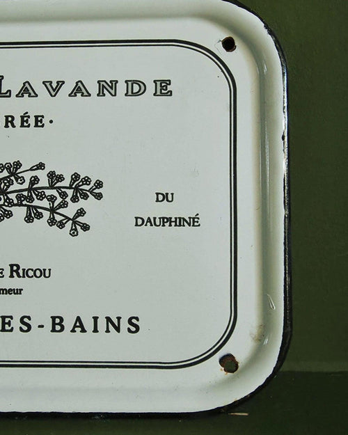 Antique French Enamel Lavender Advertising Plaque – Eau de Lavande Ambrée