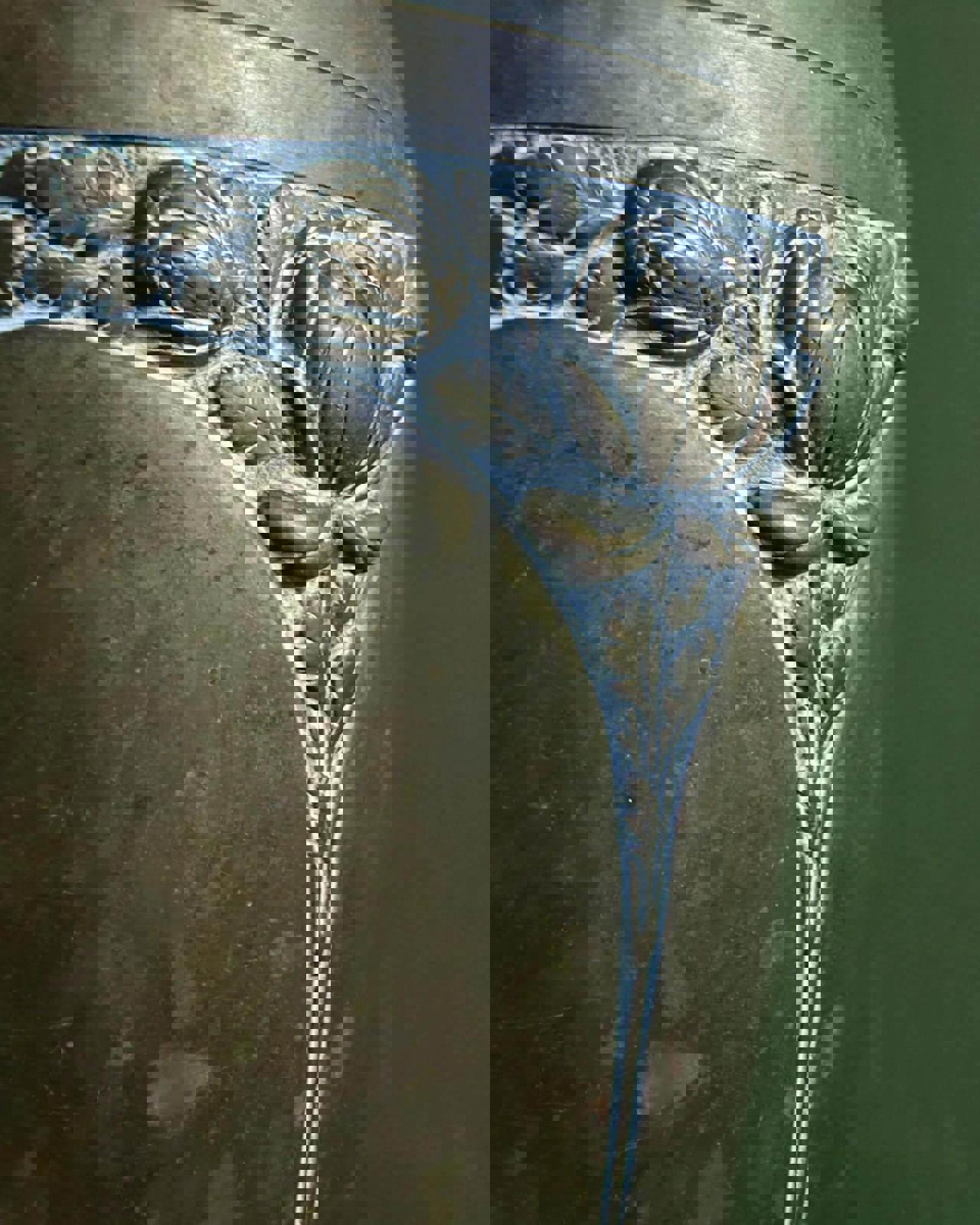 Art Nouveau Bronze Vase with Floral Relief – Early 20th Century