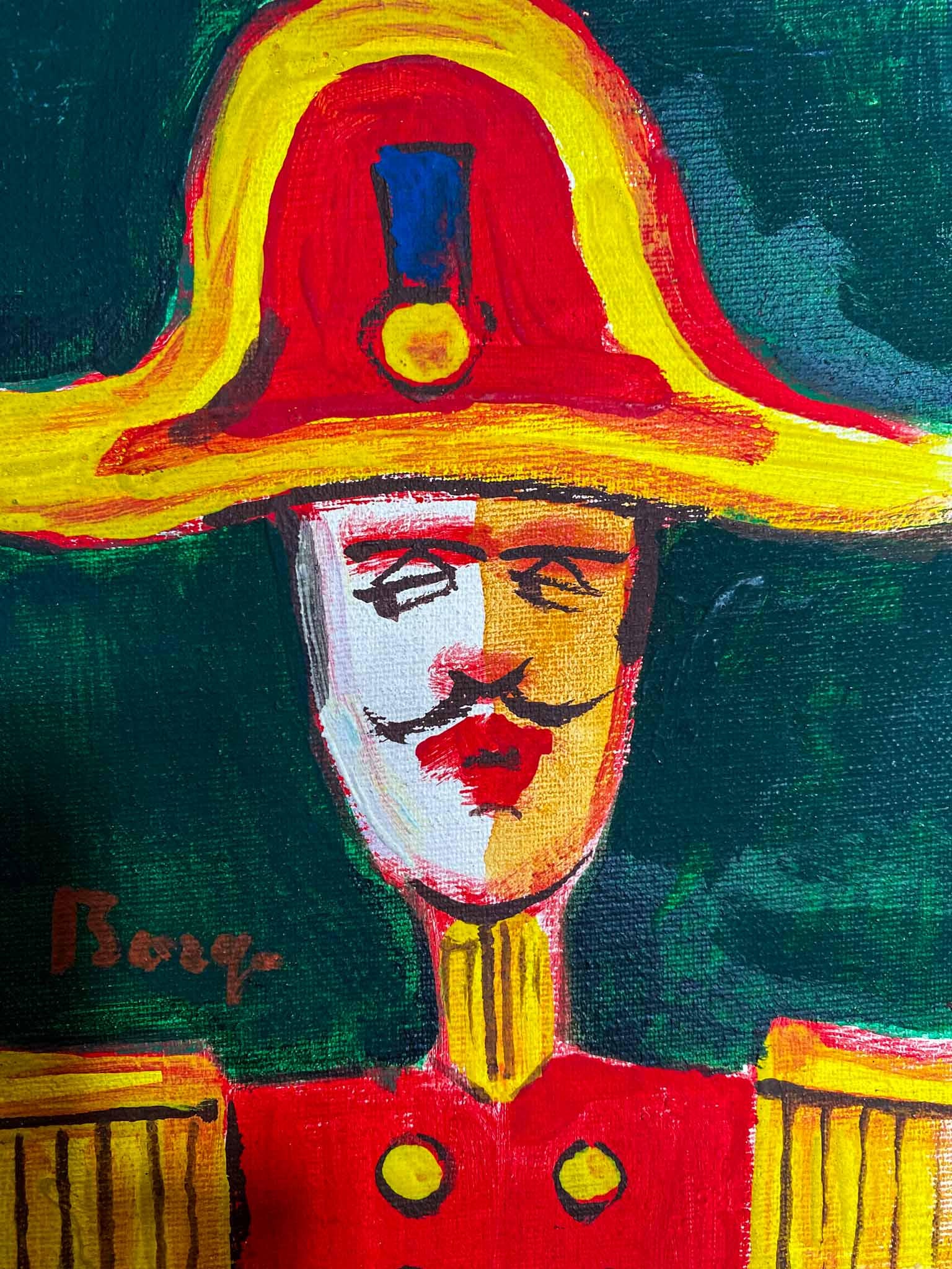 Oil on board of soldier