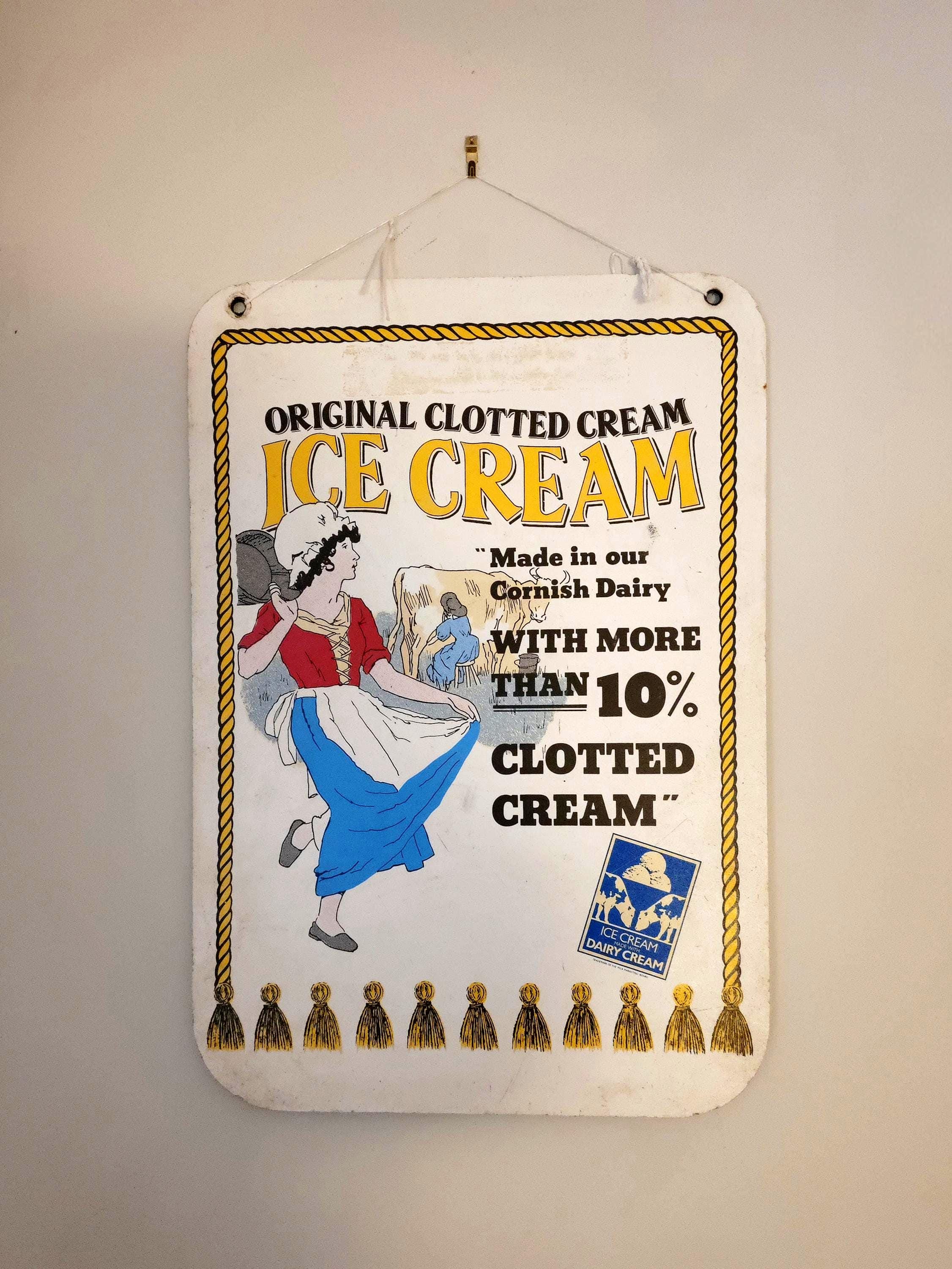 Vintage Orginal Cornish Ice Cream Sign
