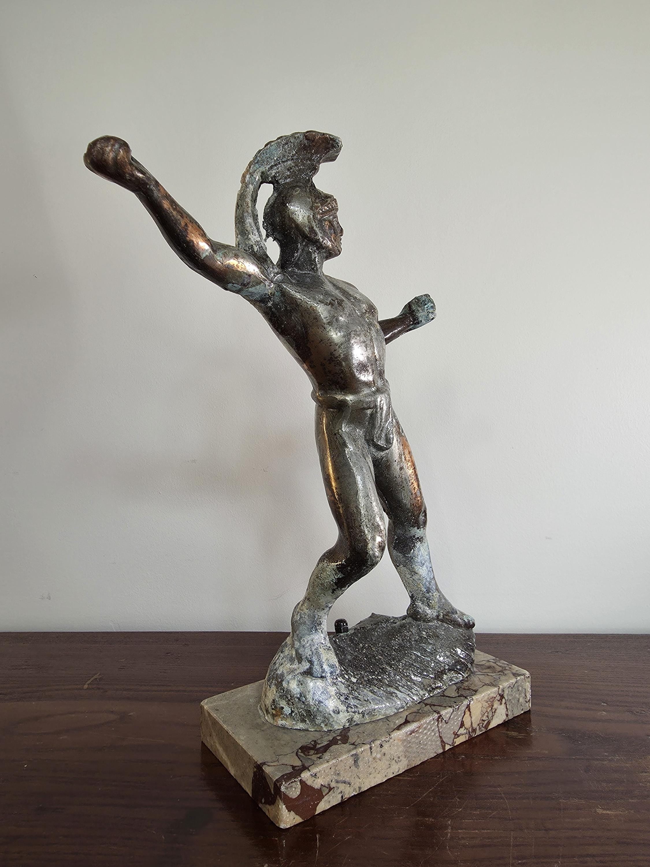 Bronze Statuette of Leonidas | Spartan King Sculpture on Stone Base