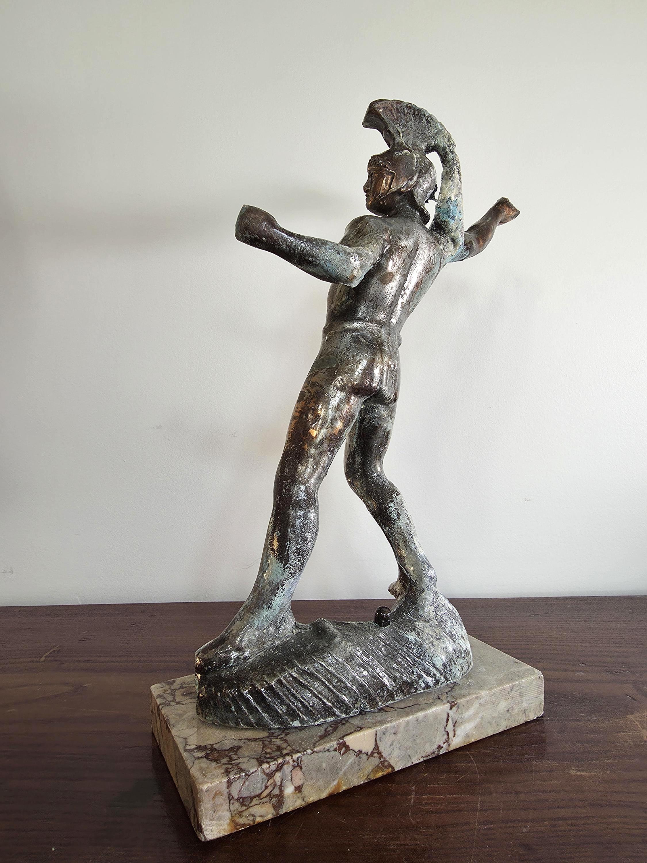 Bronze Statuette of Leonidas | Spartan King Sculpture on Stone Base