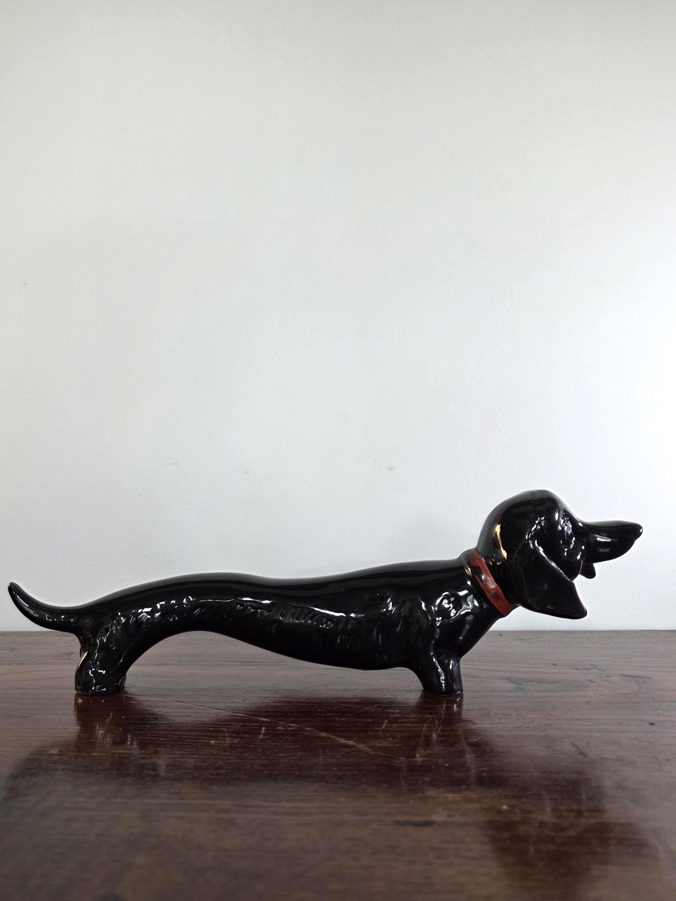 Vintage Black Dachshund Figurine