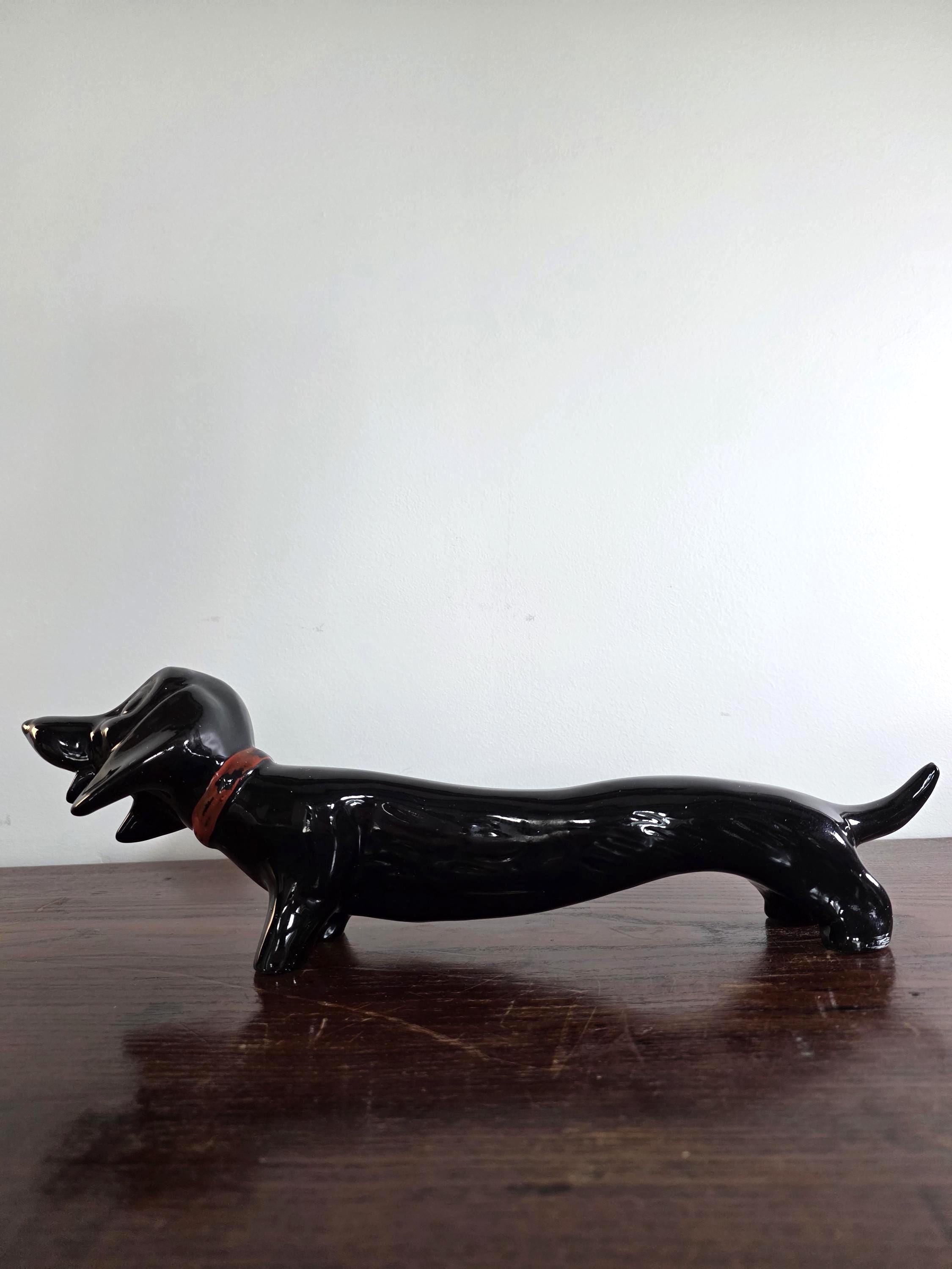 Vintage Black Dachshund Figurine