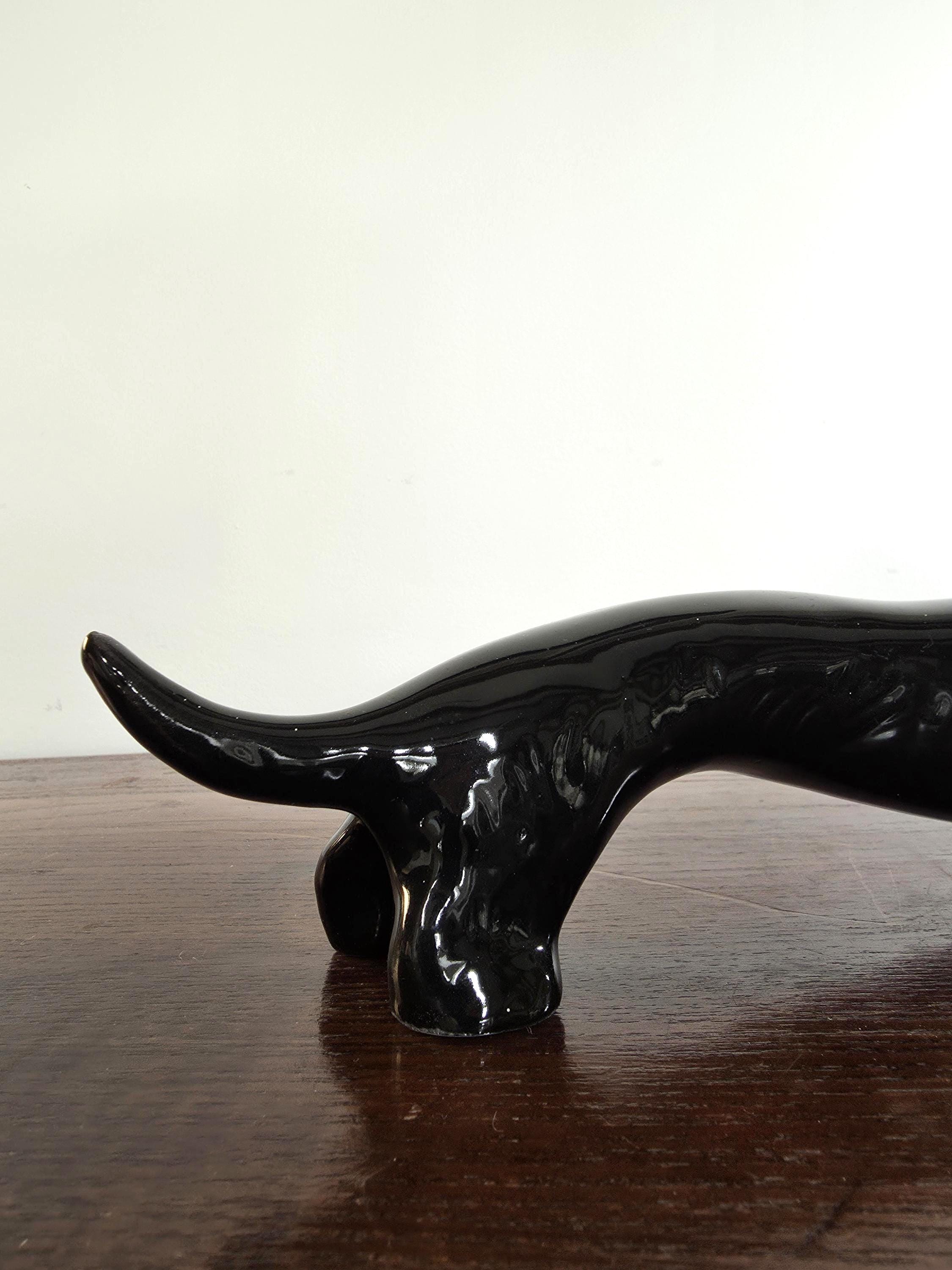 Vintage Black Dachshund Figurine