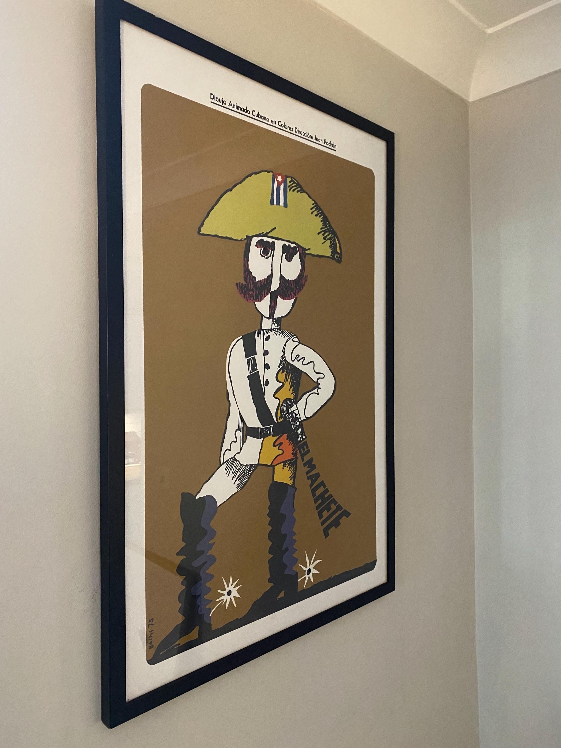 Original Elpido Valdes "The Machete" Cuba Silkscreen Poster by Bachs