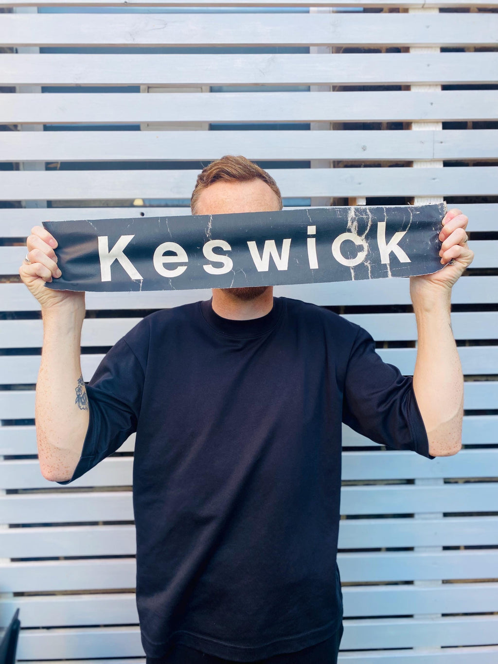 Vintage Keswick bus transport destination scroll blind sign