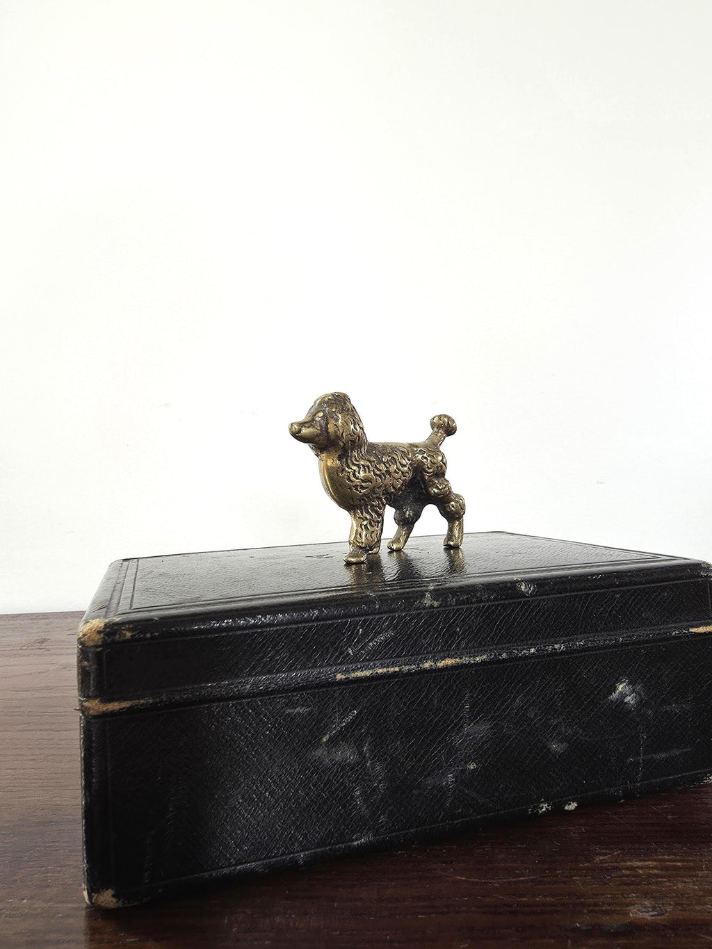 Small Antique Brass Poodle Figurine