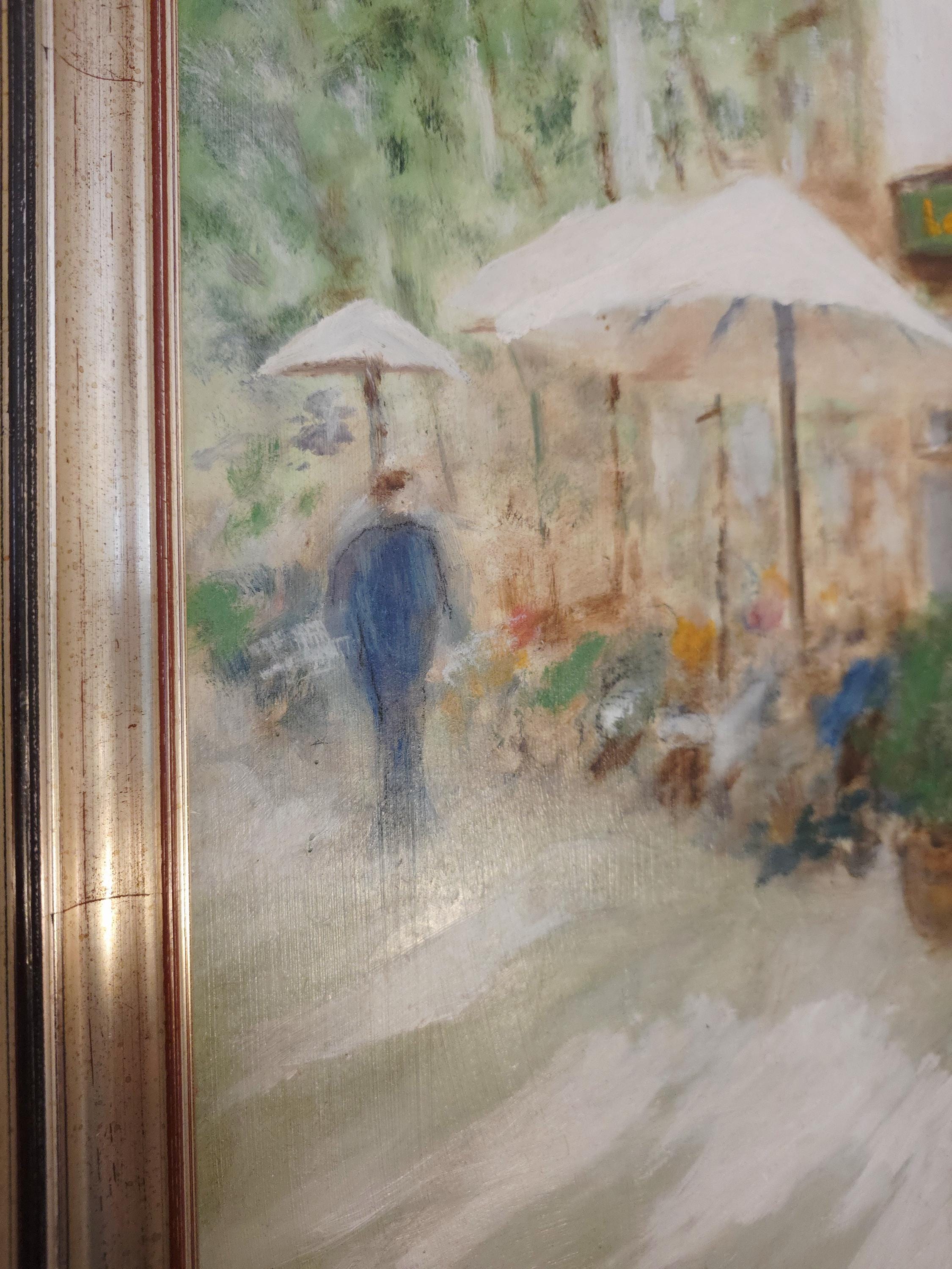 French Pavement Café Oil Painting