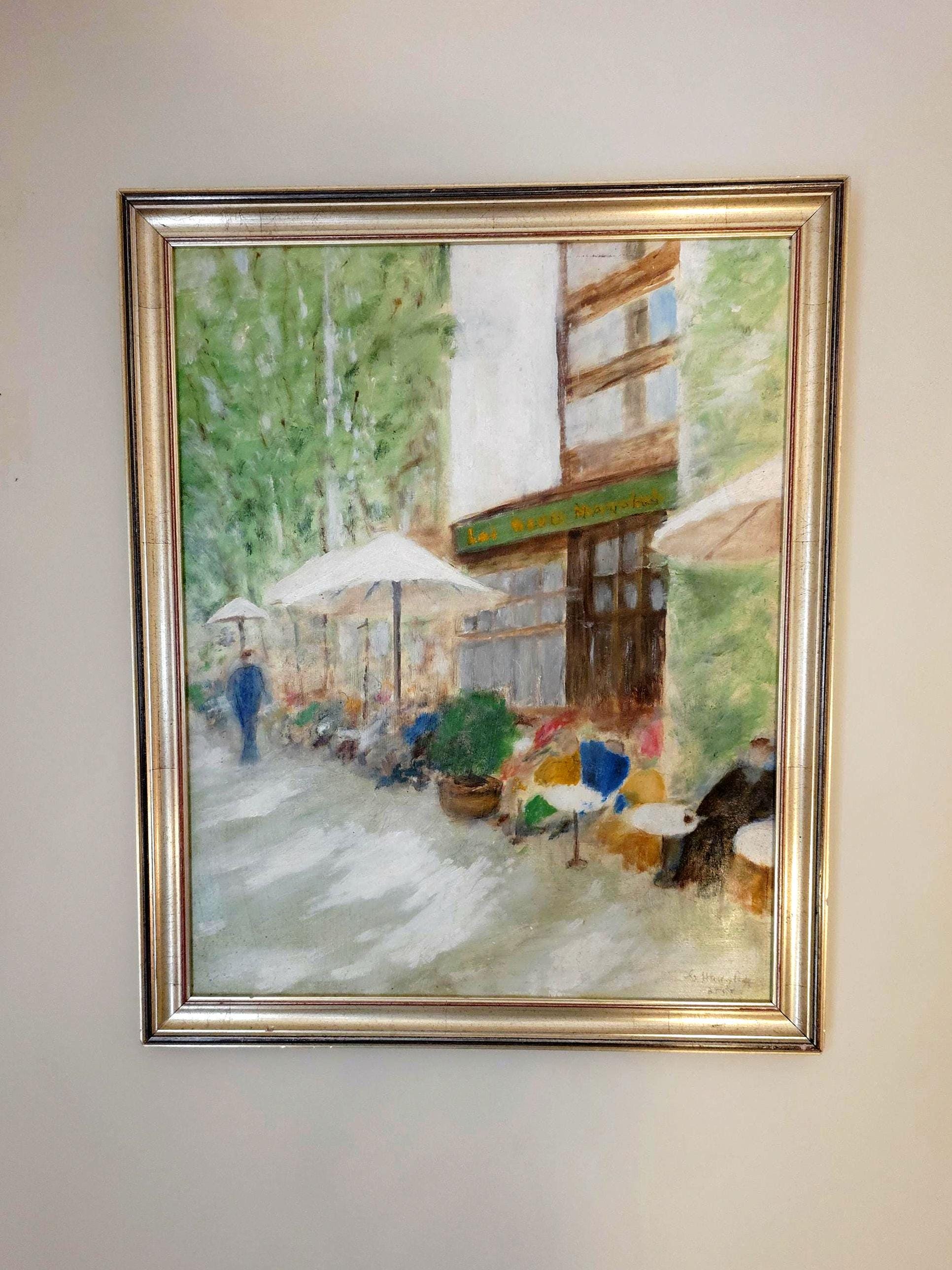 French Pavement Café Oil Painting