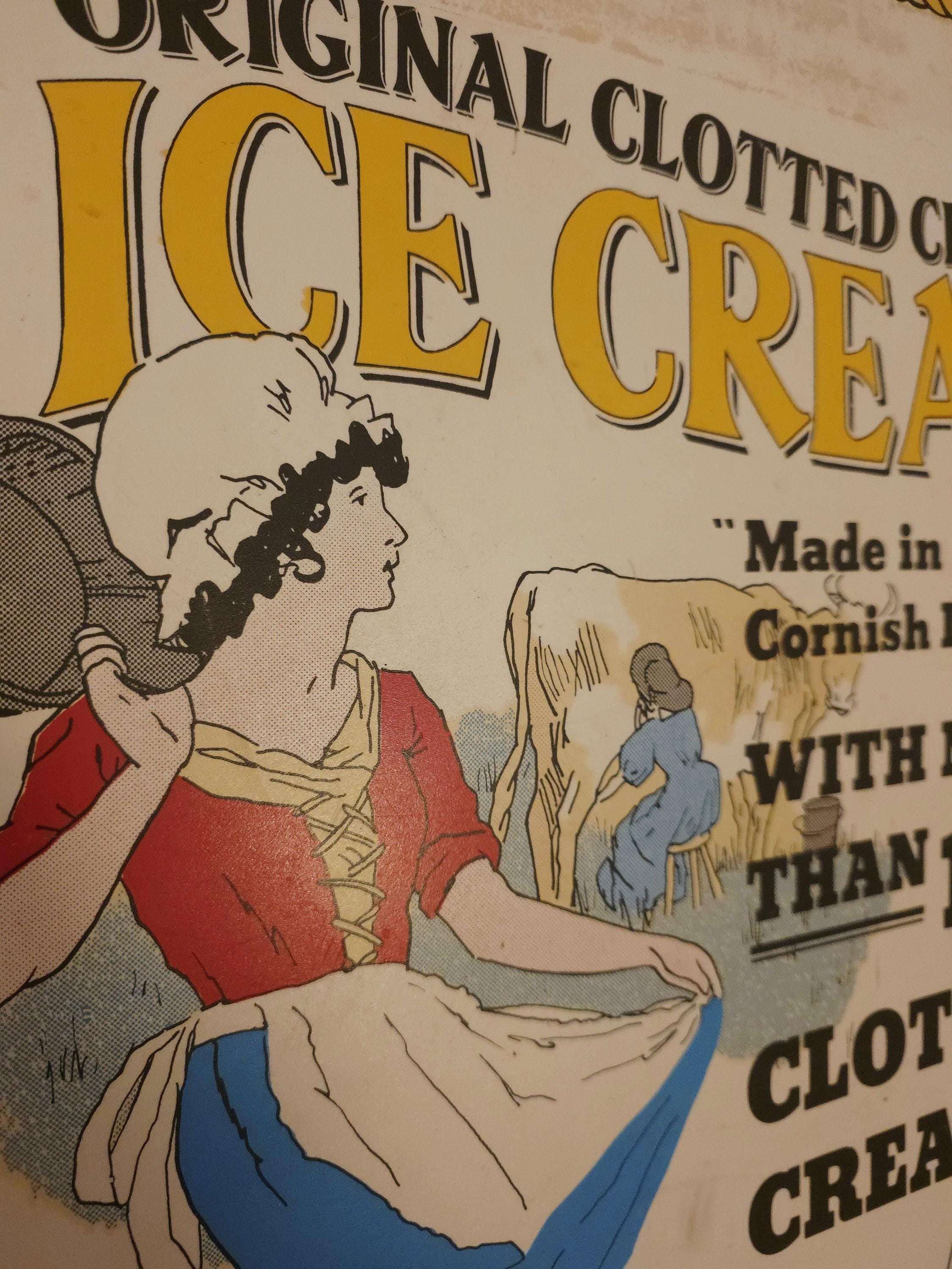 Vintage Orginal Cornish Ice Cream Sign