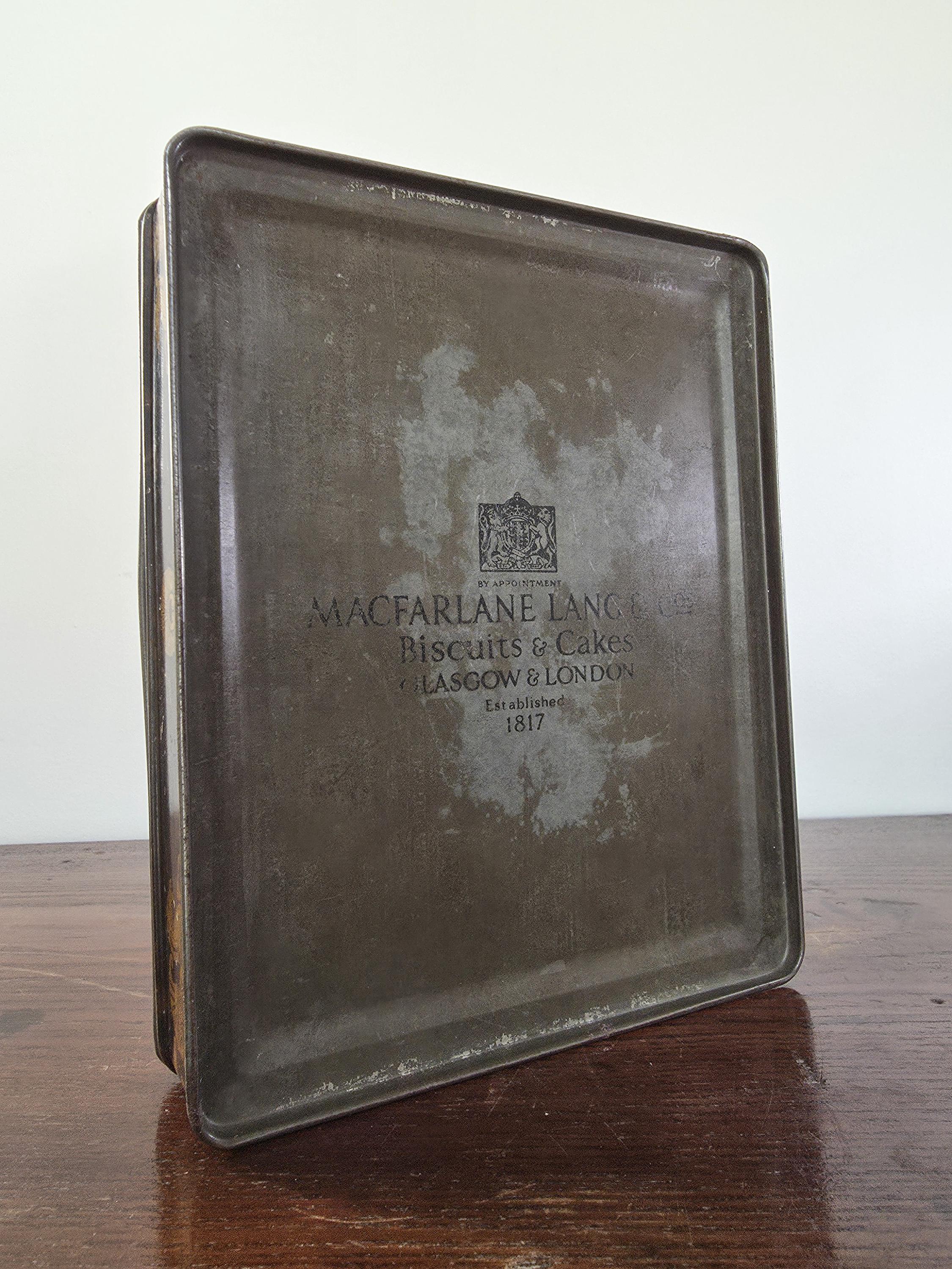 Vintage Decorative Tin Box with Georgian Boy Portrait – Antique Collectible Storage Tin