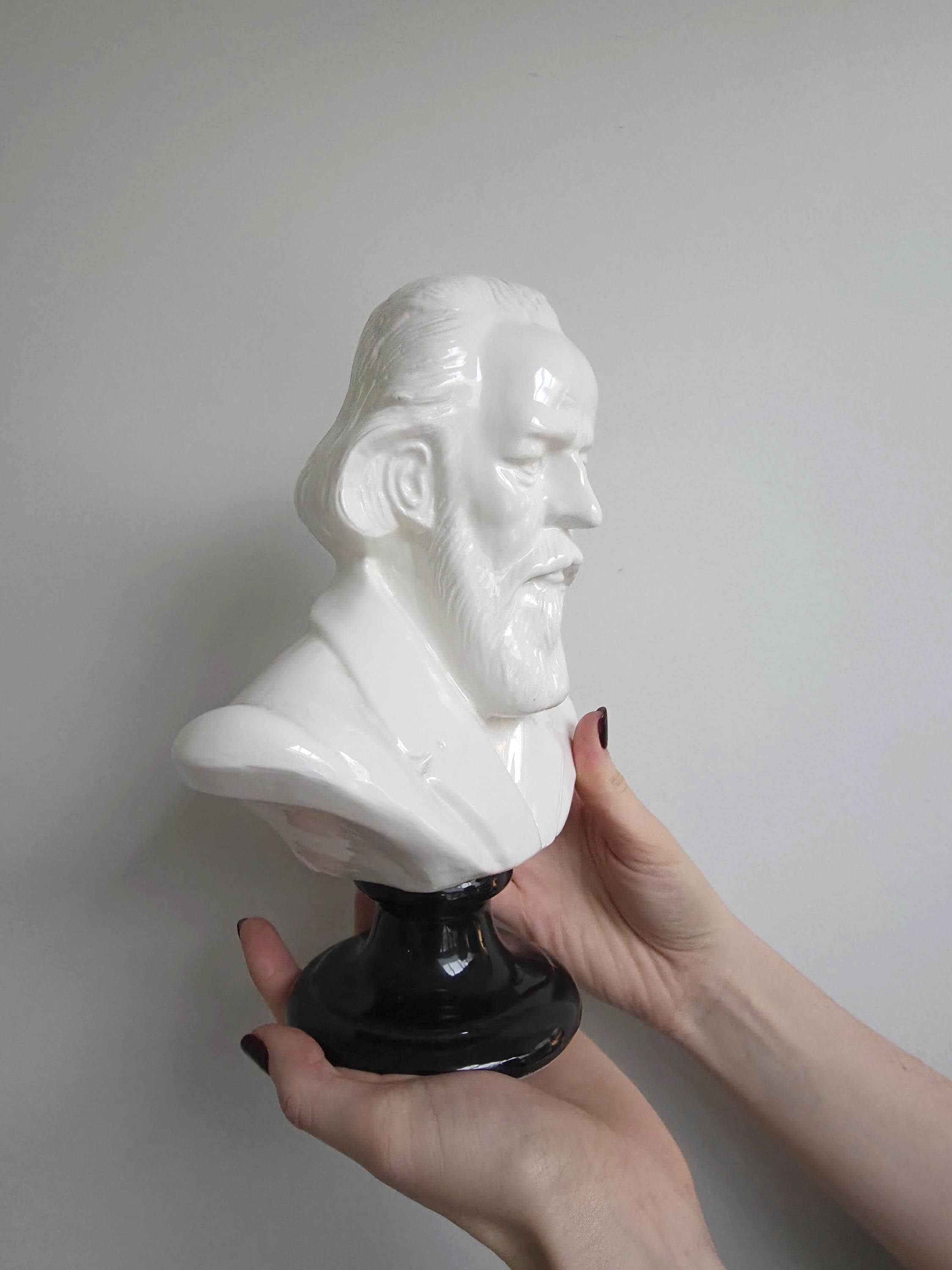 Bust of Brahms on Black Porcelain Plinth