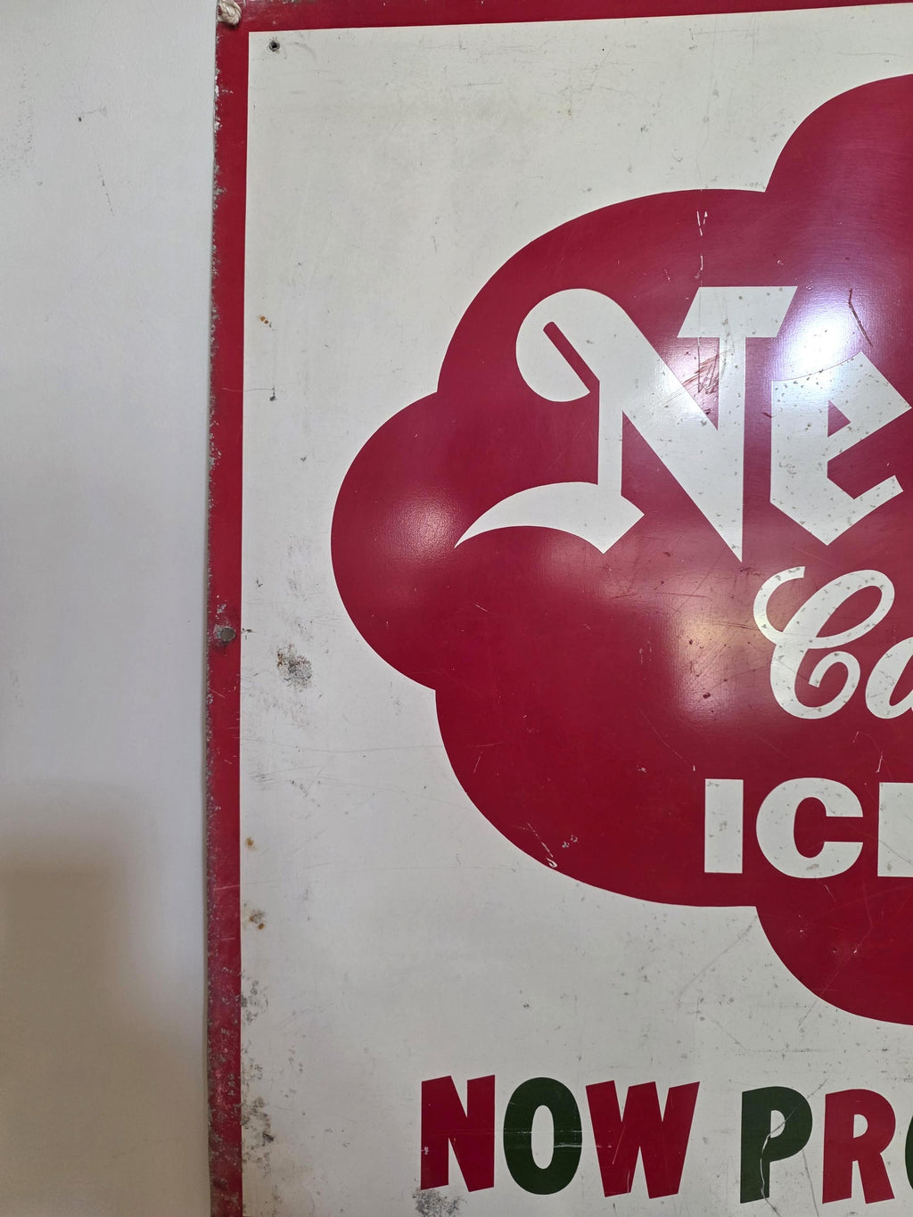 Original 1930s Nielsons Ice Cream Sign | Vintage Painted Tin Advertising