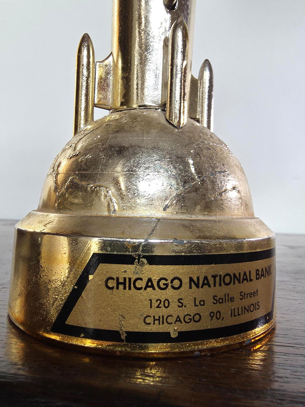 Vintage Duro Mechanical Satellite Rocket Ship Bank | Chicago National Bank