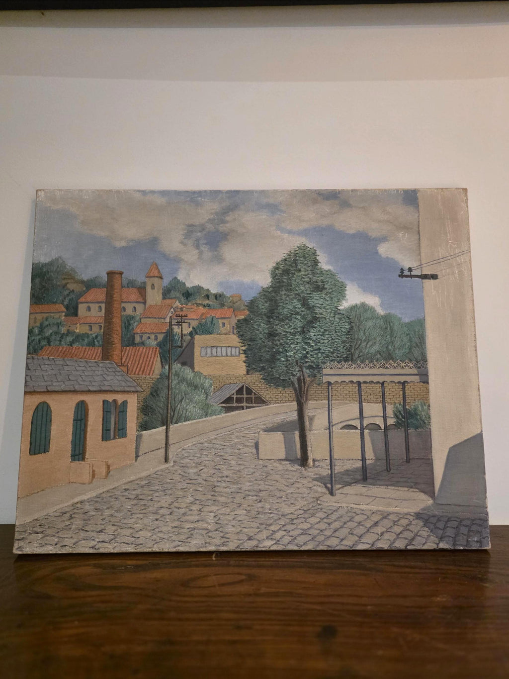 Allan B Hewlett 'Inside Old Fortified Village' Townscape Oil Painting