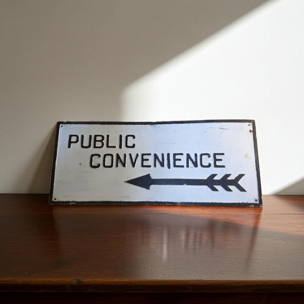 Antique Public Convenience (Lavatory) sign