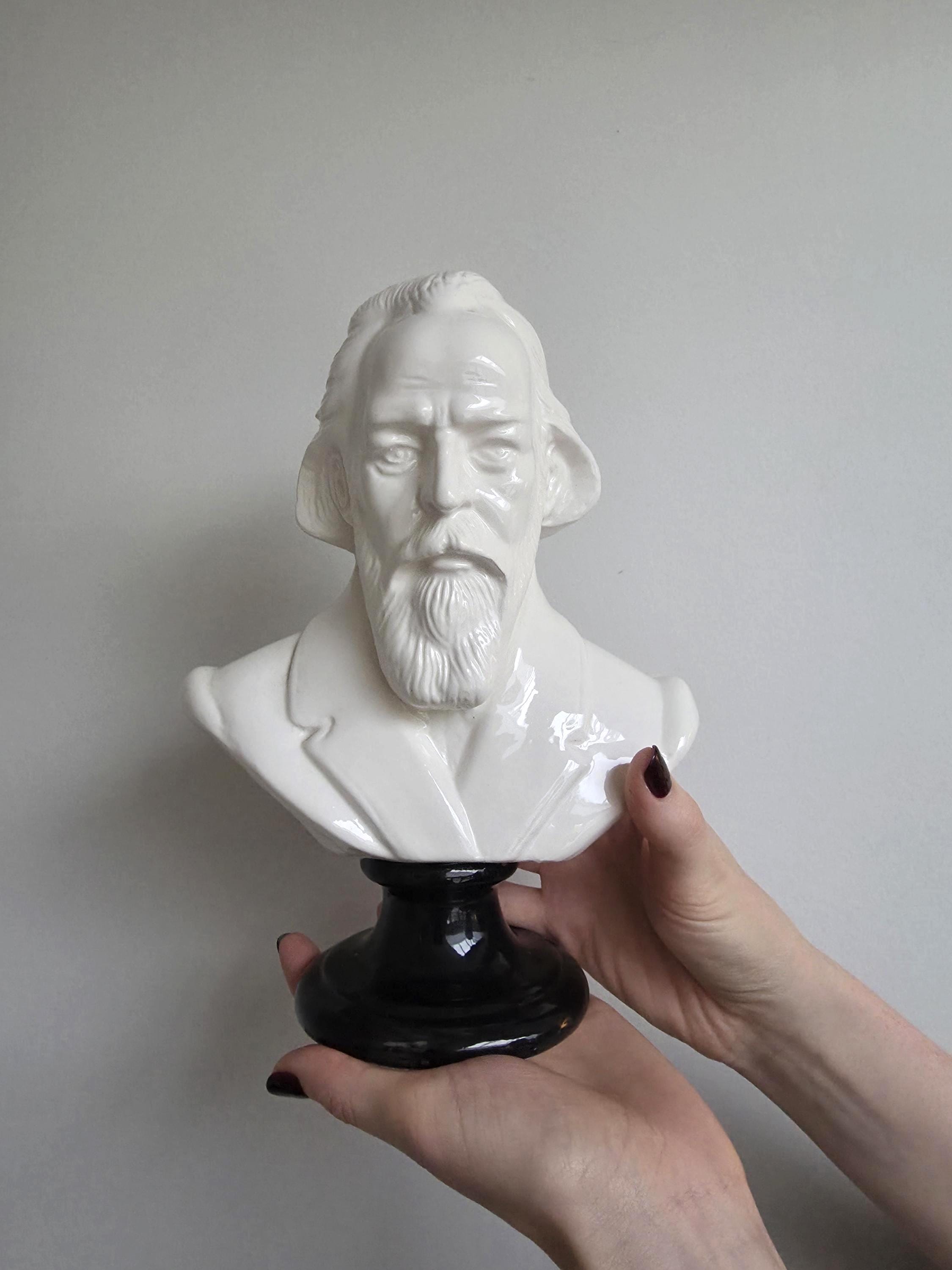 Bust of Brahms on Black Porcelain Plinth