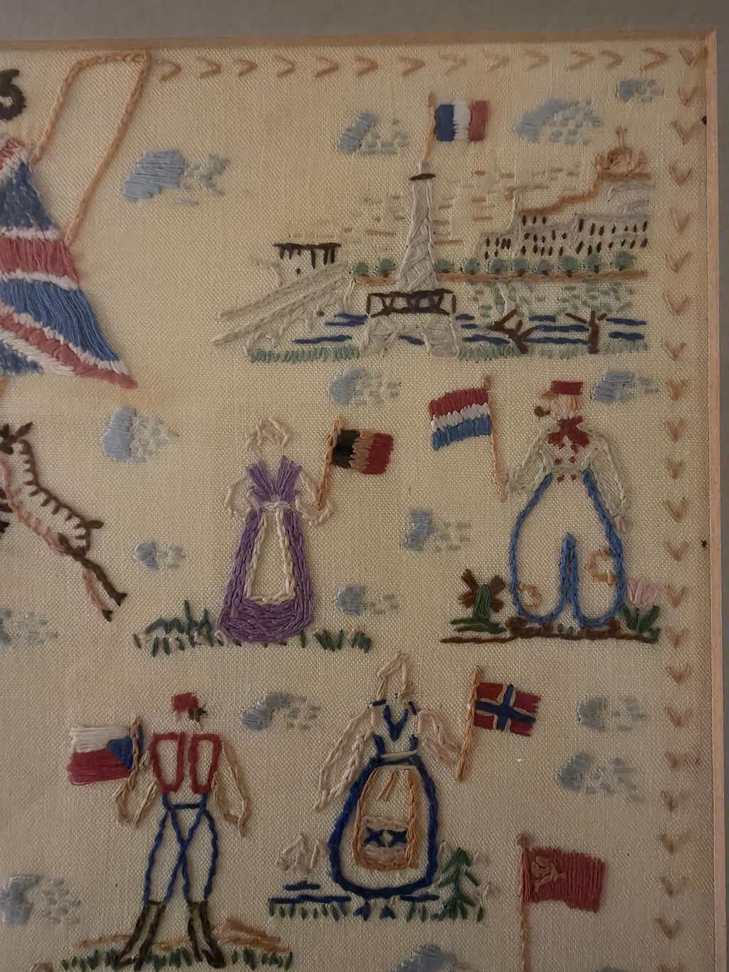 Framed Commemorative WW2 1945 Tapestry | Vintage Historical Wall Art