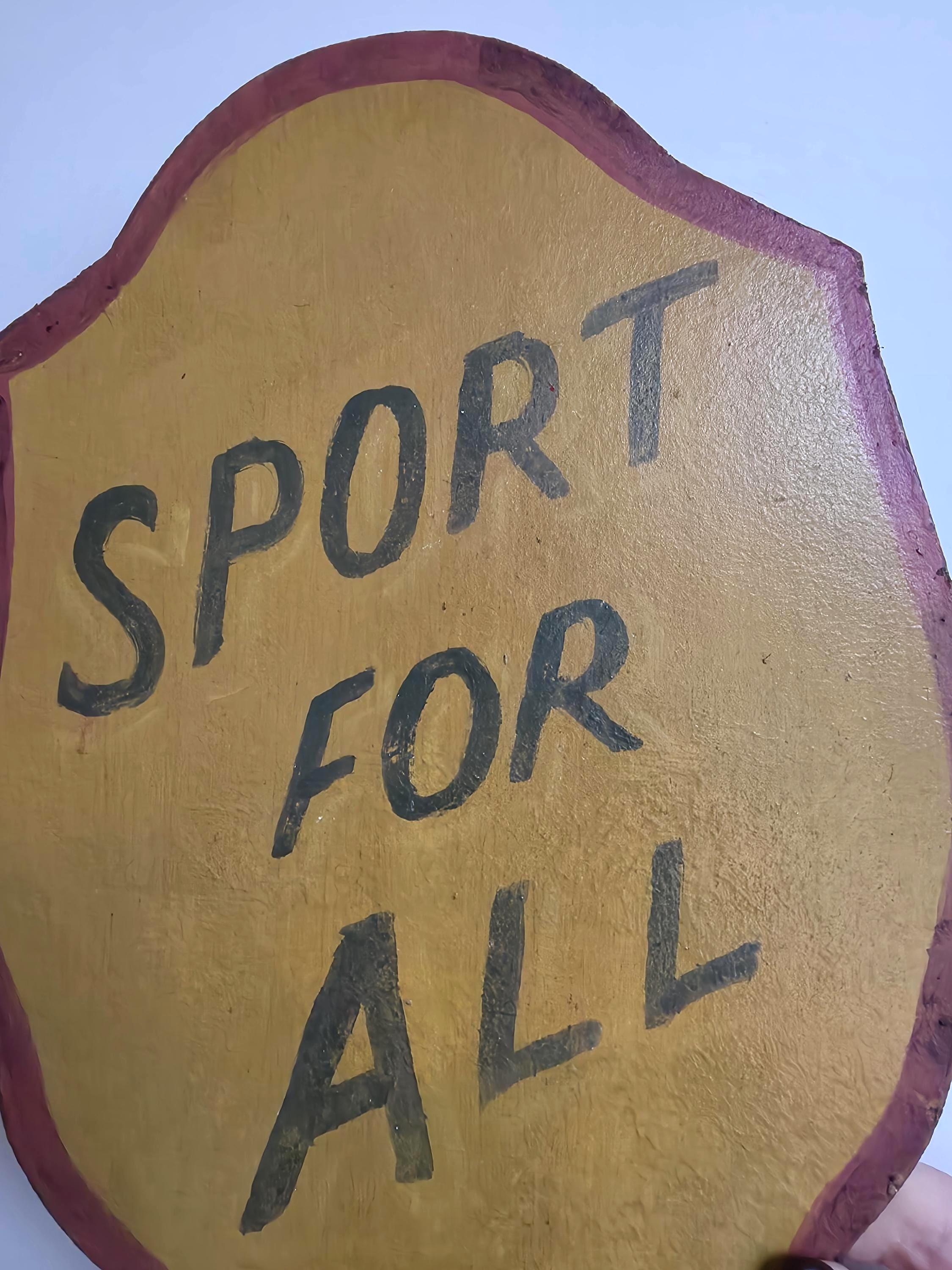 Hand-Painted Circus Fairground Ride Sign "Sport For All"
