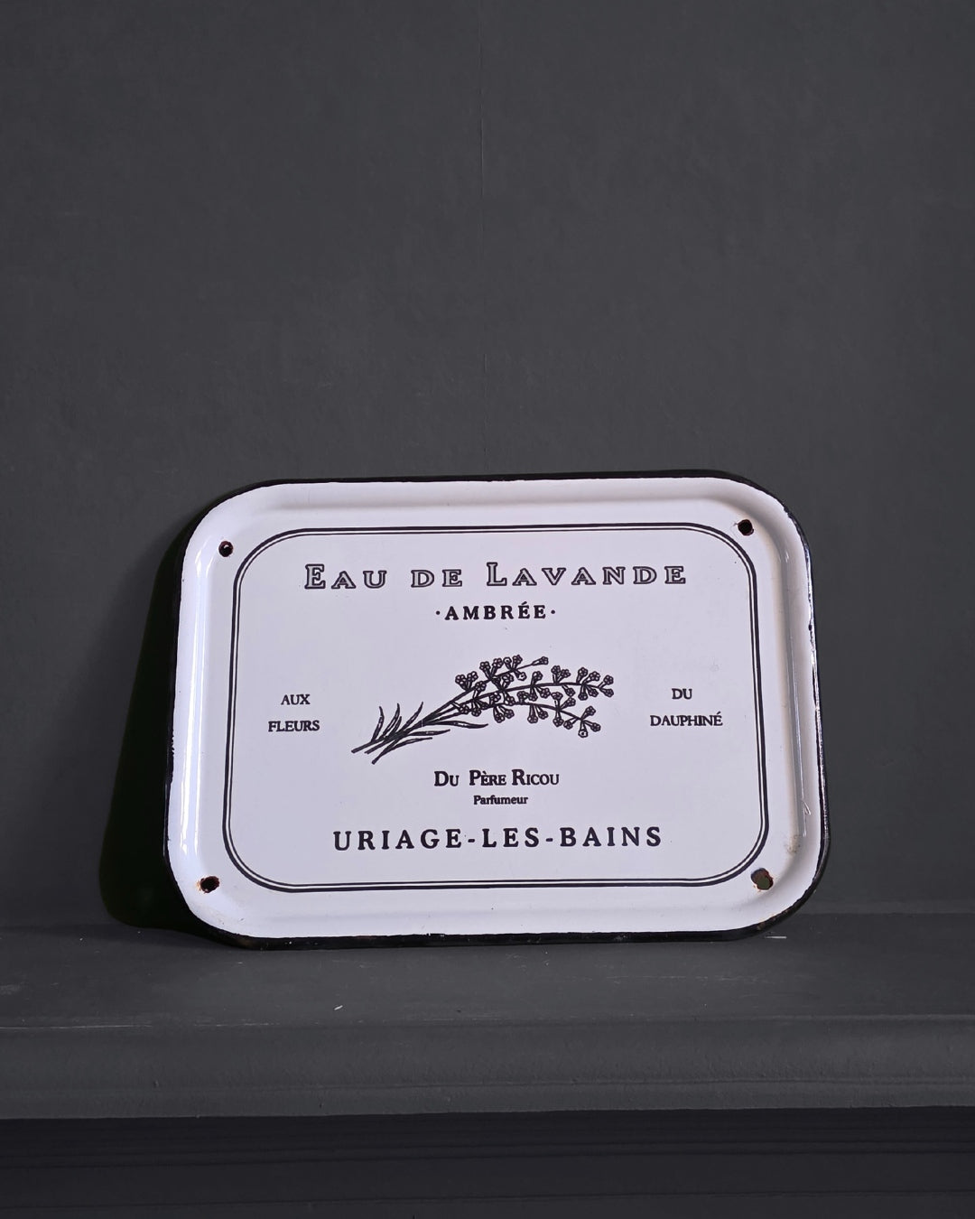 Antique French Enamel Lavender Advertising Plaque – Eau de Lavande Ambrée